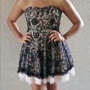 Floral lace homecoming dress